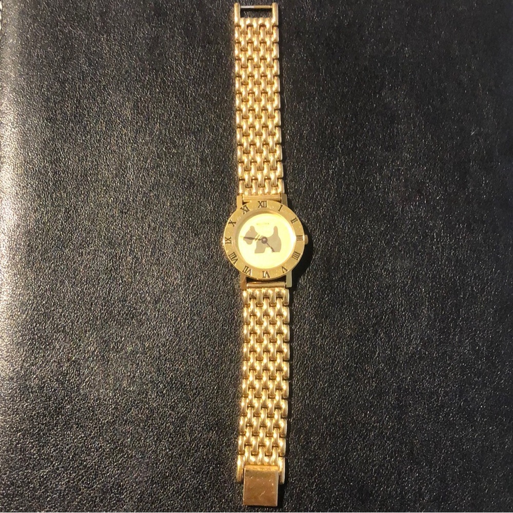 Agatha Gold Tone Scottie Dog Watch
